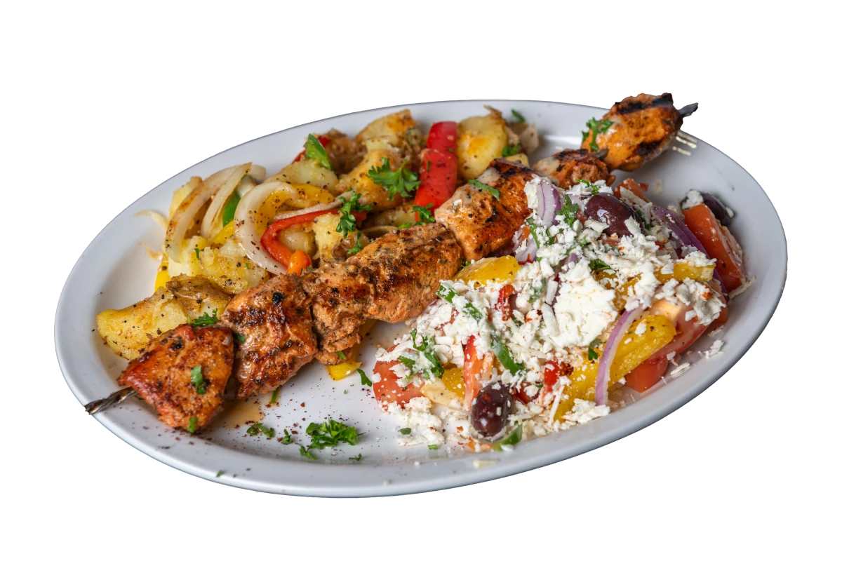 Chicken Souvlaki with grilled vegetables