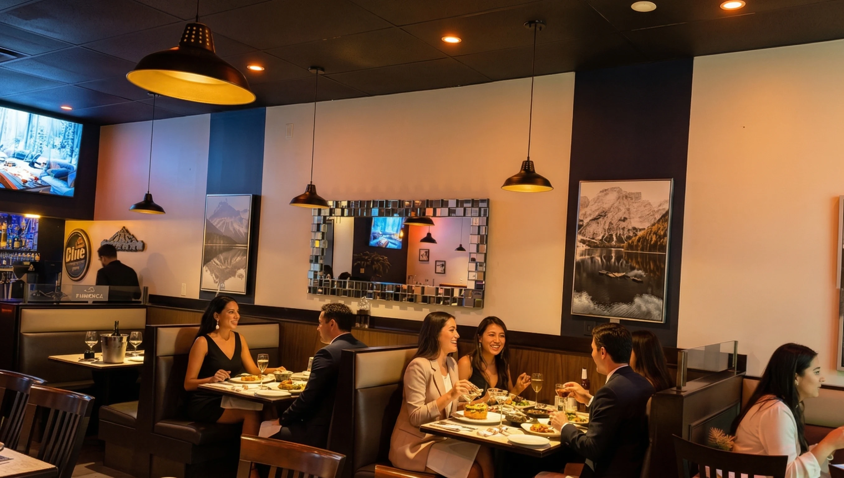 Couples dining at Freddy's Mediterranean